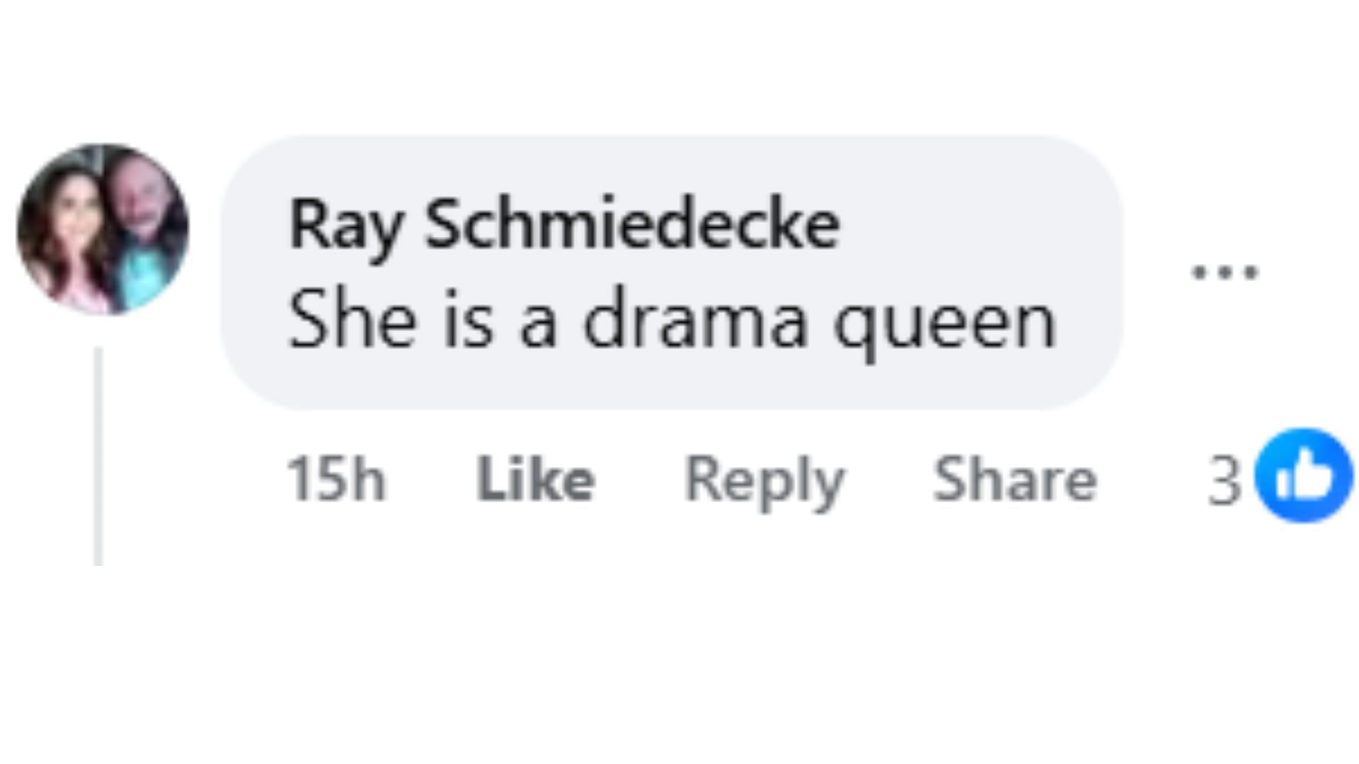 Comment by a fan on the post (Image via Facebook/@Cathy Willson)